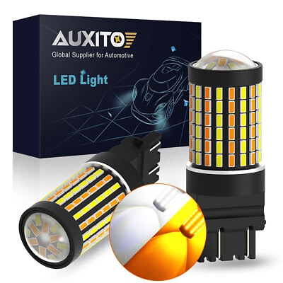 #ad 2X Error Free White Amber 3157 LED DRL Switchback Turn Signal Parking Light Bulb $18.99