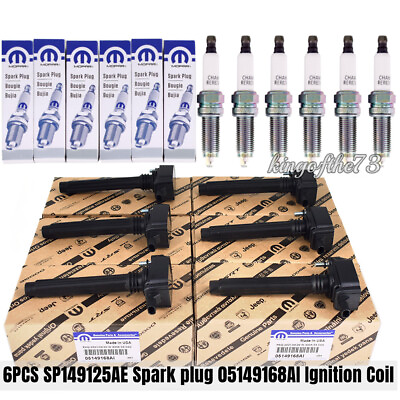 #ad #ad 6PCS Mopar Spark Plugs amp; UF648 Ignition Coils For Chrysler Jeep Dodge Ram 3.6 US $119.88