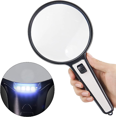 #ad Magnifying Glass Light10X 20X High Magnification Large Handheld Magnifier New $14.57