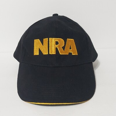 #ad #ad NRA Hat Ball Cap Black Yellow Adjustable National Rifle Assoc Free Shipping $11.99