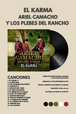 #ad El Karma Ariel Camacho Y Los Plebes Del Rancho 12x18 album custom poster $15.00