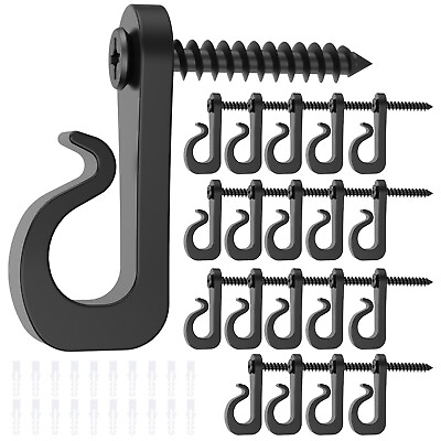 #ad 20Pcs Light Hanger Hooks String Light Hooks Set Windproof Screw Hooks Bearing◙ $12.99