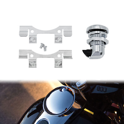 #ad Motorcycle Chrome Push Button Fuel Door Latch Fit For Harley Electra Glide 92 UP $12.34