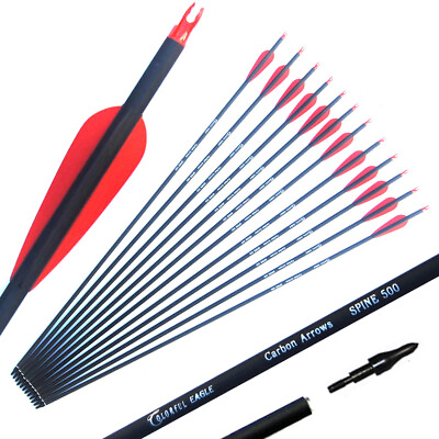 28quot;30quot;31quot; Mixed Carbon Arrow Archery SP500 for Compound Recurve Bow Hunting $25.41