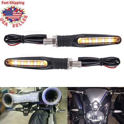 #ad 2 x Universal Motorcycle Action Amber LED Turn Signal Indicators Blinkers Lights $7.95