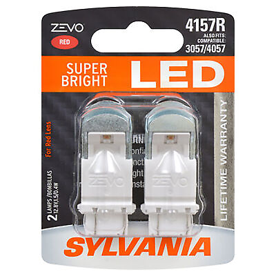 #ad SYLVANIA 4157 ZEVO LED Red Bulb Bright LED Bulb Contains 2 Bulbs $19.75