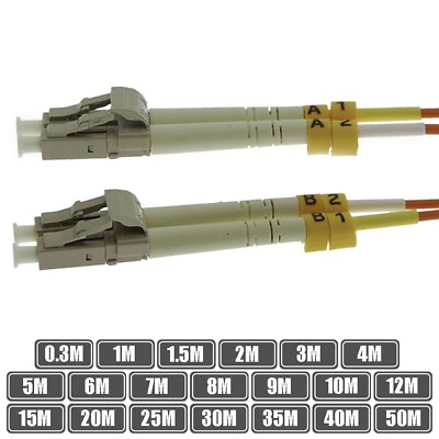 #ad 0.3M 50M LC to LC Duplex Multi Mode 62.5 125 Fiber Optic Optical Patch Cable $14.92
