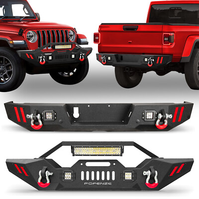 #ad Steel Rear or Front Bumper For 2020 2021 2023 2024 Jeep Wrangler Gladiator JT $269.95