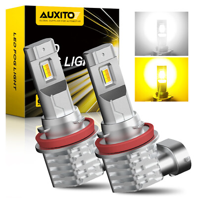 #ad 2x AUXITO H11 H8 LED Headlight Fog Light Super Bright DRL White Amber Switchback $24.69