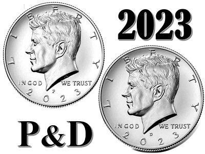 #ad 💰 2023 P D Kennedy JFK Half Dollars TWO 2 COINS SET 50 cents $2.95
