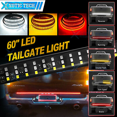 #ad 5 Modes 60 Inch LED Tailgate Light Bar Amber White Red Strip Light For Dodge Ram $27.03
