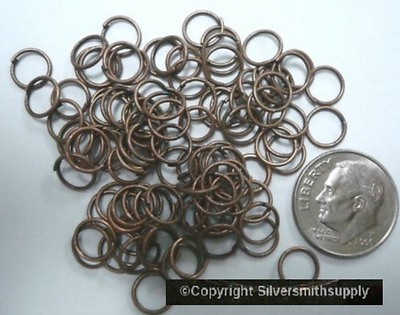 #ad 100 7mm open copper plated jump rings add charms or bails for pendants fpj013 $1.95