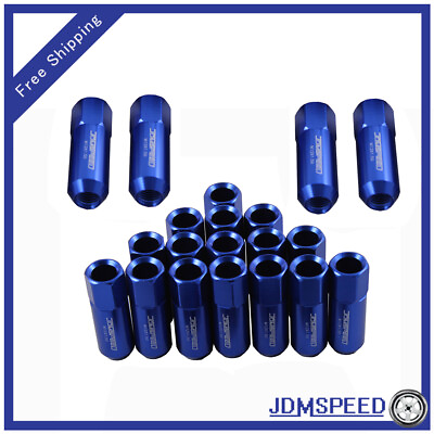 #ad JDMSPEED 20PCS BLUE 60MM EXTENDED FORGED ALUMINUM TUNER RACING LUG NUT M12X1.5 $24.88