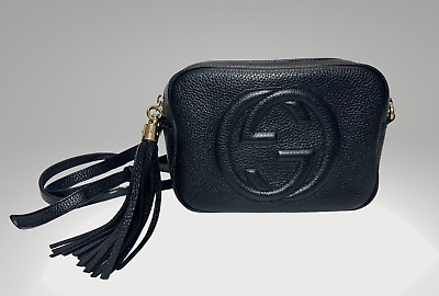 #ad Gucci Soho Disco Black Leather Handbag Good Condition $989.00