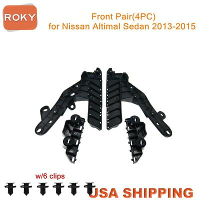 #ad 4PC amp;Clips For Altima 2013 2015 Front Bumper Support Brackets Retainer Mounting $12.99