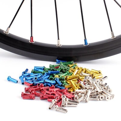 #ad 50pcs set Spokes nipples Bike Copper 14mm 14G spoke wire Accessories Nice $14.19