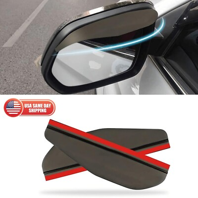 #ad 2x Black Car Rear View Side Mirror Rain Board Sun Visor Eyebrow Guard Decorate $4.99