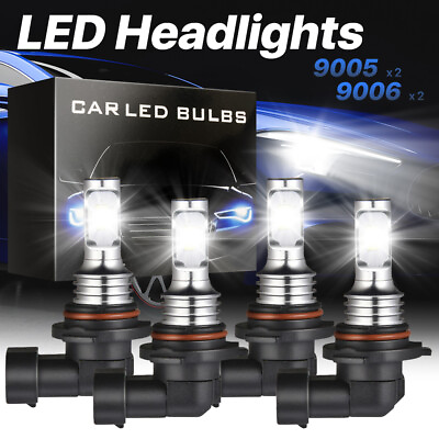 #ad 4x 90059006 LED Headlight Combo High Low Beam Bulbs Kit Super White Bright Lamp $19.54
