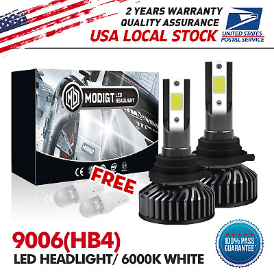 #ad 2x HB4 LED Headlight Bulbs DurableKit Hi Low Beam 6000K Super White Bright $12.69