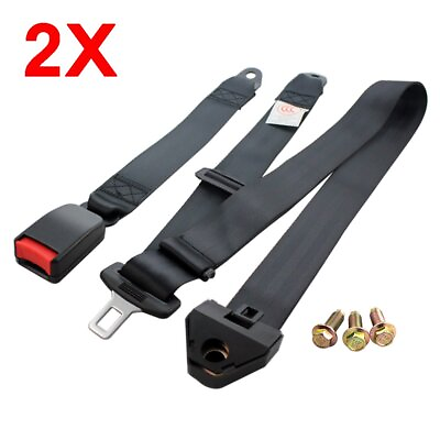 #ad 2X Fits Tyt 3 Point Shoulder Adjustable Replace Seat Belt Cars Universal Black $33.75