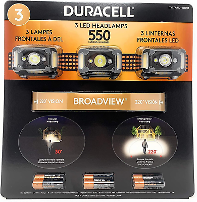 #ad Lumens LED Headlamps 3 Pieces 3 PACK HEADLIGHTS 9 MODES $74.00