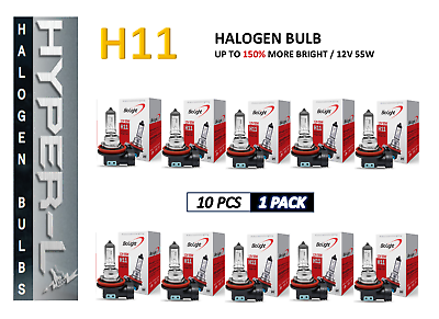 #ad H11 Halogen 12V 55W Super Bright Upgrade Headlight Bulb 150% More Light 10 Pack $27.50