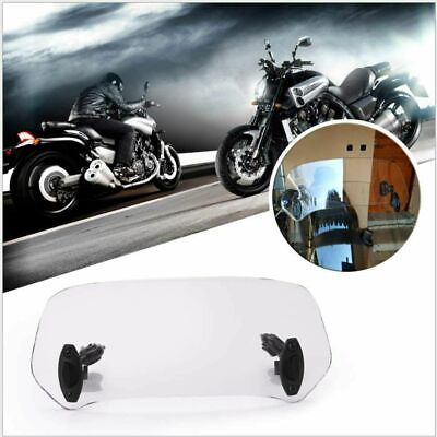 #ad Motorcycle Adjustable Clip On Windshield Screen Extension Spoiler Wind Deflector $16.57