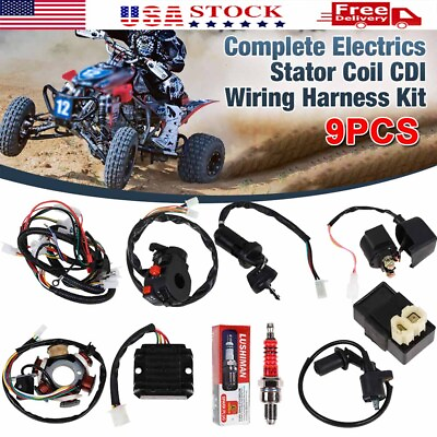 125cc 150cc CDI Wire Harness Stator Assembly Wiring Kit For Chinese ATV Quad USA $37.00