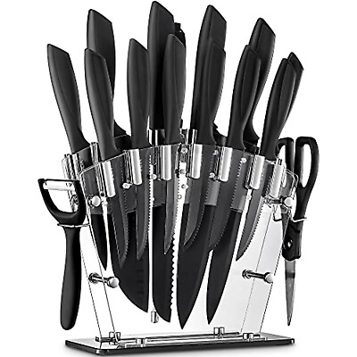 #ad Knife Set Stainless Carbon Kitchen Steel High Pcs 16 Deik Cutlery Handle Chicago $54.99