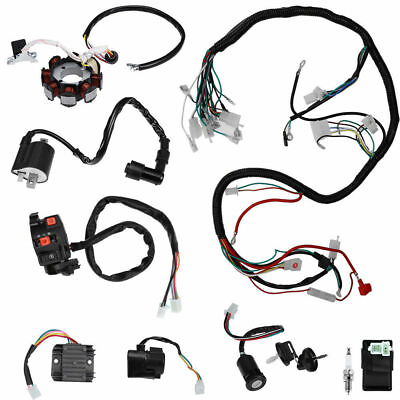 Electric Wiring Harness Wire Loom ATV CDI Stator Kit QUAD Kart 150CC 200CC 250CC $79.99