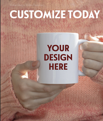 #ad Custom Personalized Text Or Customizable Image Coffee Ceramic Mug Printed Gift $10.95
