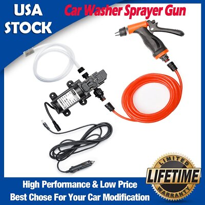 #ad 100W Upgraded Water Pump Auto Washer Sprayer Gun High Pressure Car Cleaner Kit $37.99