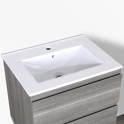#ad 24quot;x18.3quot; Drop In Bathroom Sink Rectangle Ceramic Bathroom Vanity Top Sink White $99.88