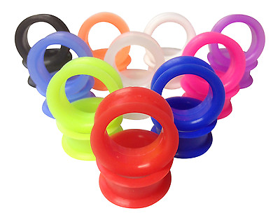 #ad PAIR Soft Silicone Ear Tunnels Plugs choose from 10 colors up to size 50mm $4.99