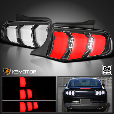 #ad Black Fits 2010 2012 Ford Mustang LED Tube Sequential Signal Tail Lights Lamps $253.22