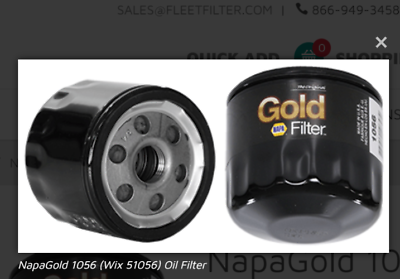 Genuine Napa Gold 1056 Oil Filter Wix 51056 $15.04