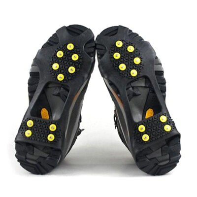 #ad 1Pair Ice Snow Climbing Crampons Gripper Walking Boots Shoes Cover Spike Cleats $9.28
