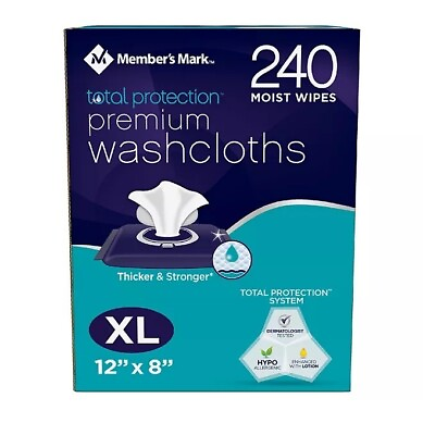 #ad Extra Large 240 Ct. Adult Wipes Washcloth Moist Disposable 12quot; X 8quot; $18.60