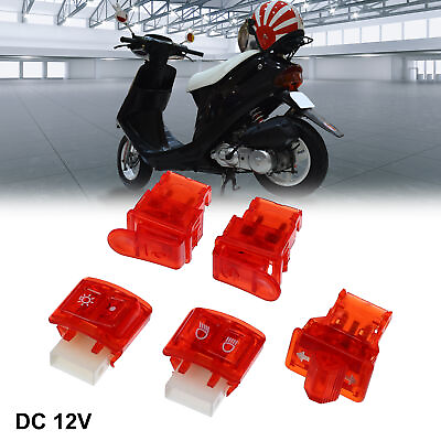 #ad Motorcycle Handlebar Switches On Off Start Switch Set for Honda DIO Red 1 Set $13.49