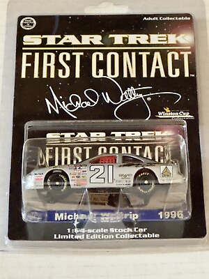 #ad Michael Waltrip #21 1996 Star Trek 1st Contact Ford Taurus LE 1:64 Stock Car New $23.39