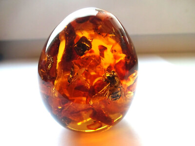 #ad Egg souvenir with Baltic amber and insects inside $18.99