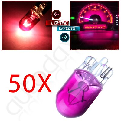 #ad 50 Purple W5W T10 Wedge Halogen bulbs car 194 168 interior light 12V 5W $9.80
