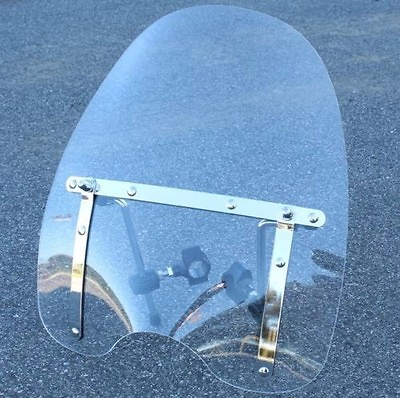 #ad 19quot;x17quot;Large Clear Motorcycle Windshield Universal Fit 7 8#x27;#x27; 1#x27;#x27; 1.25quot; Handlebar $48.00