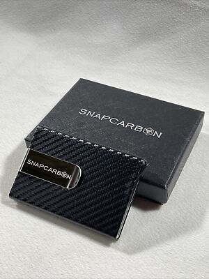 #ad Snapcarbon Minimalist Black Wallet Carbon Fiber Money Clip Card Holder *NEW* $7.99