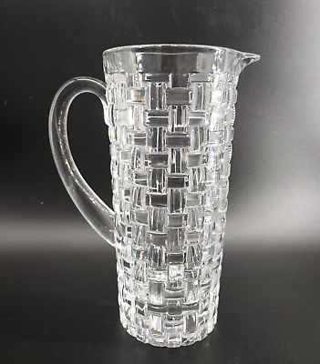 #ad Nachtmann Crystal 1qt Pitcher Basket Weave Design 9in tall $48.00