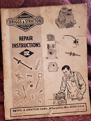 #ad Vintage Original 1973 Briggs amp; Stratton Engine Repair Instructions amp; Diagrams IV $8.99