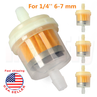 #ad 4pcs 1 4quot; 6 7mm Scooter Mortocycle Hose Inline Gas Oil Fuel Filter Small Engine $2.34