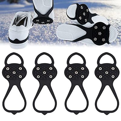 #ad 2 Pair Ice Traction CleatsUniversal Non Slip Gripper Spikes Durable Ice Snow G $22.49