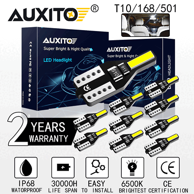 #ad AUXITO T10 194 168 W5W 7020 SMD White Car LED Wedge License Light Lamp Bulb 12V $8.79