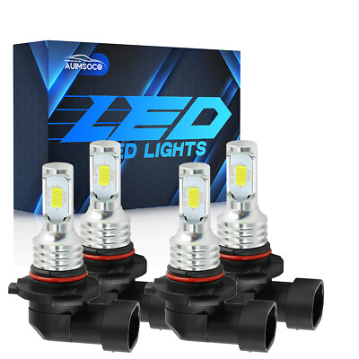#ad 90059006 LED Headlights Kits Combo Bulbs 6000K High Low Beam Super White Bright $36.99